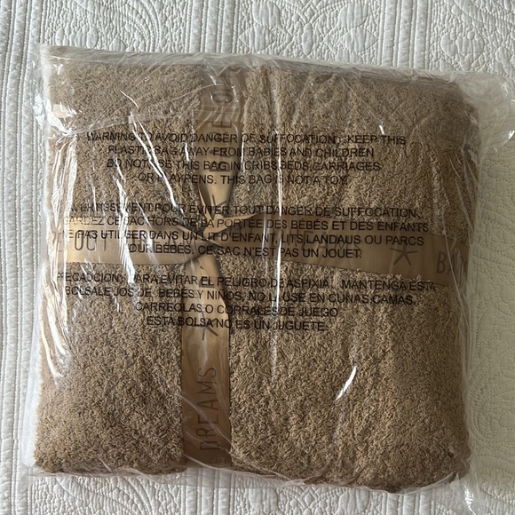 NWT Barefoot Dreams Contrast Tip Throw Blanket - Camel / White - Picture 2 of 4
